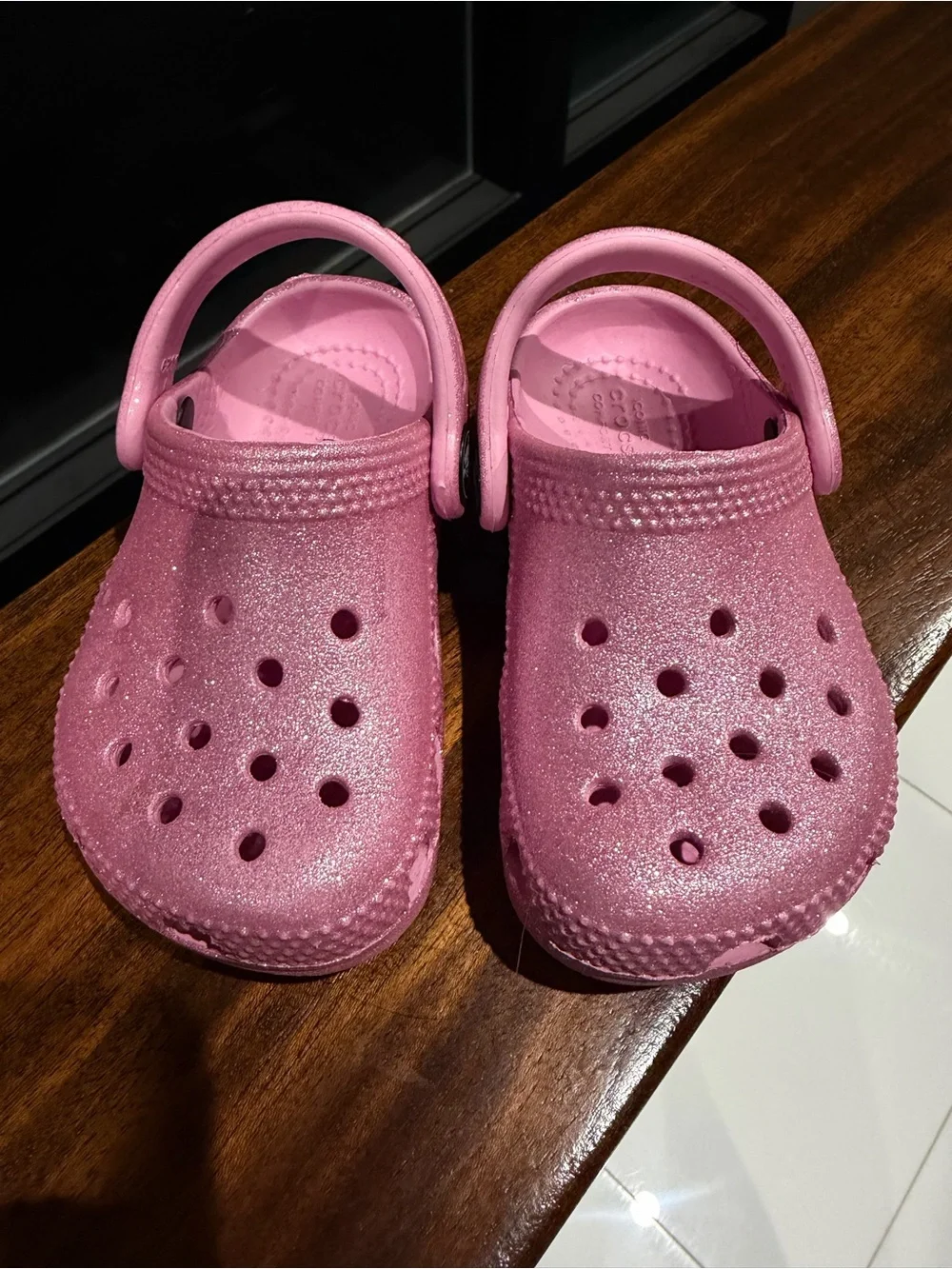 Crocs - Sparkly Pink Kids Clog Sandals - Comfort Slip-On
